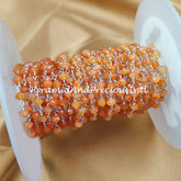 Faceted Carnelian Rosary Chain, Rondelle Beads Chain, Gold Plated Chain, DIY Jewelry Making Supply, 4-4.5mm Bead Size – SELLING BY FOOT